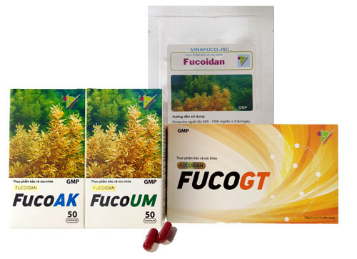 Các sản phẩm Fucoidan Việt Nam được phân phối trên thị trường Các sản phẩm Fucoidan Việt Nam được phân phối trên thị trường